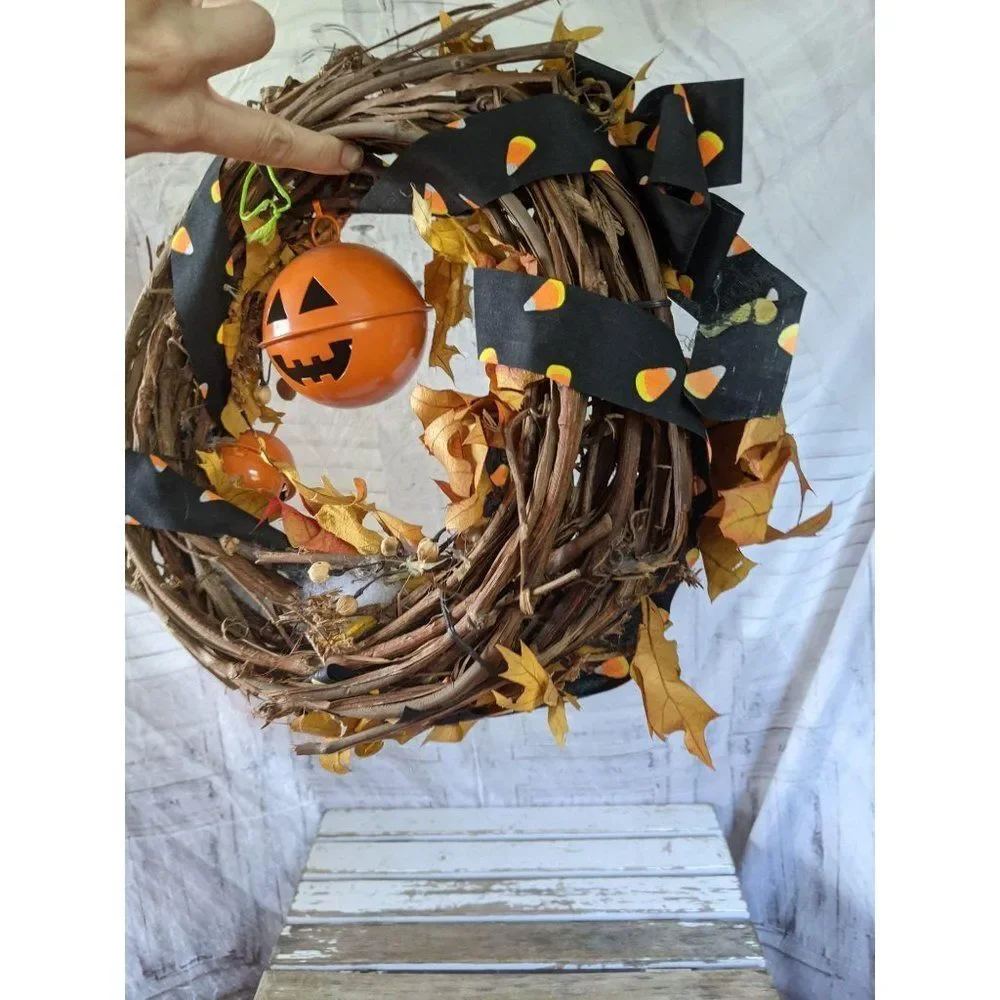 Halloween bell fall wreath hanging decor home
